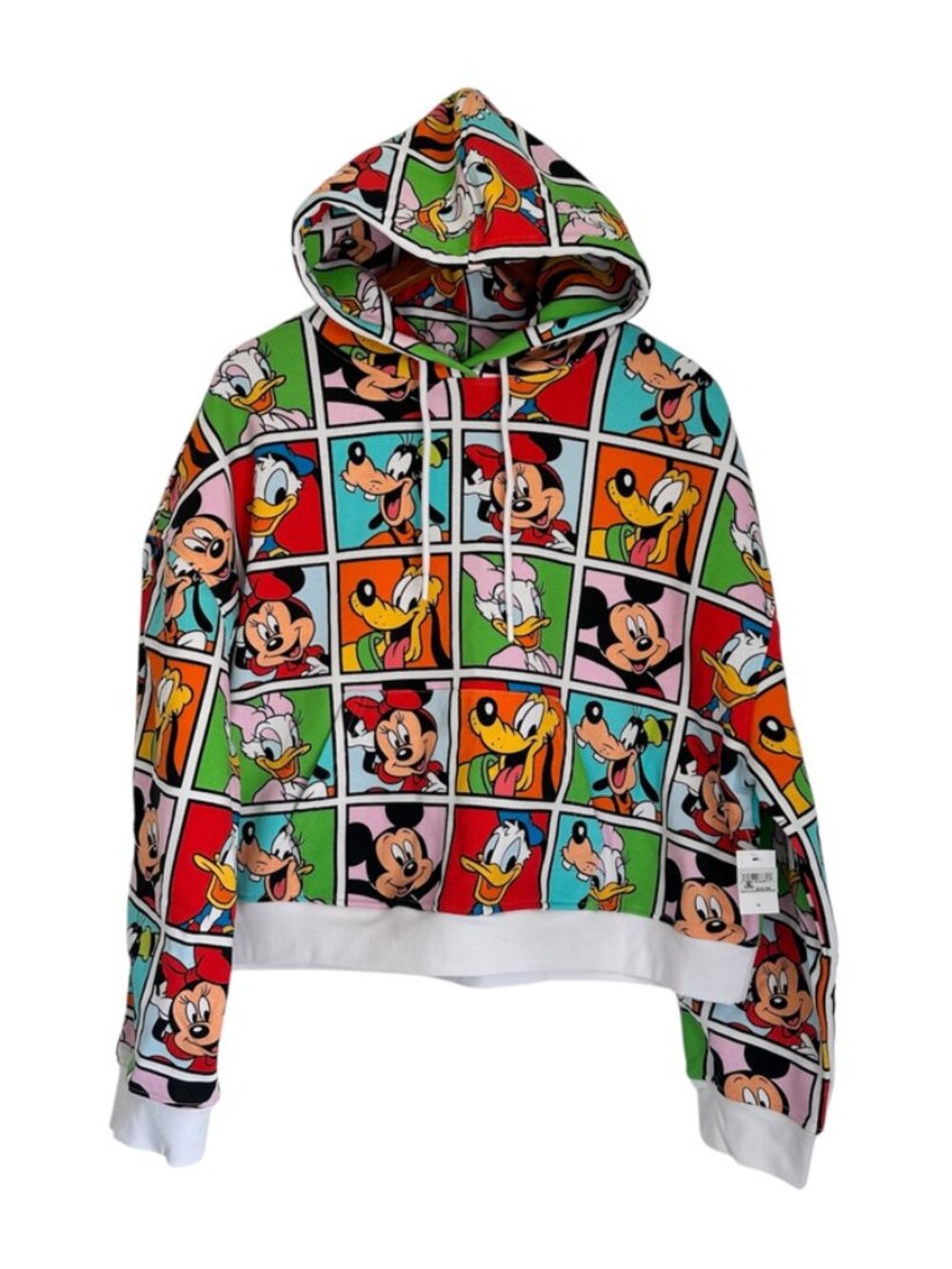 Disney WDW Mickey Mouse and Friends Spirit Jersey Cropped Hoodie Sweater Size XL